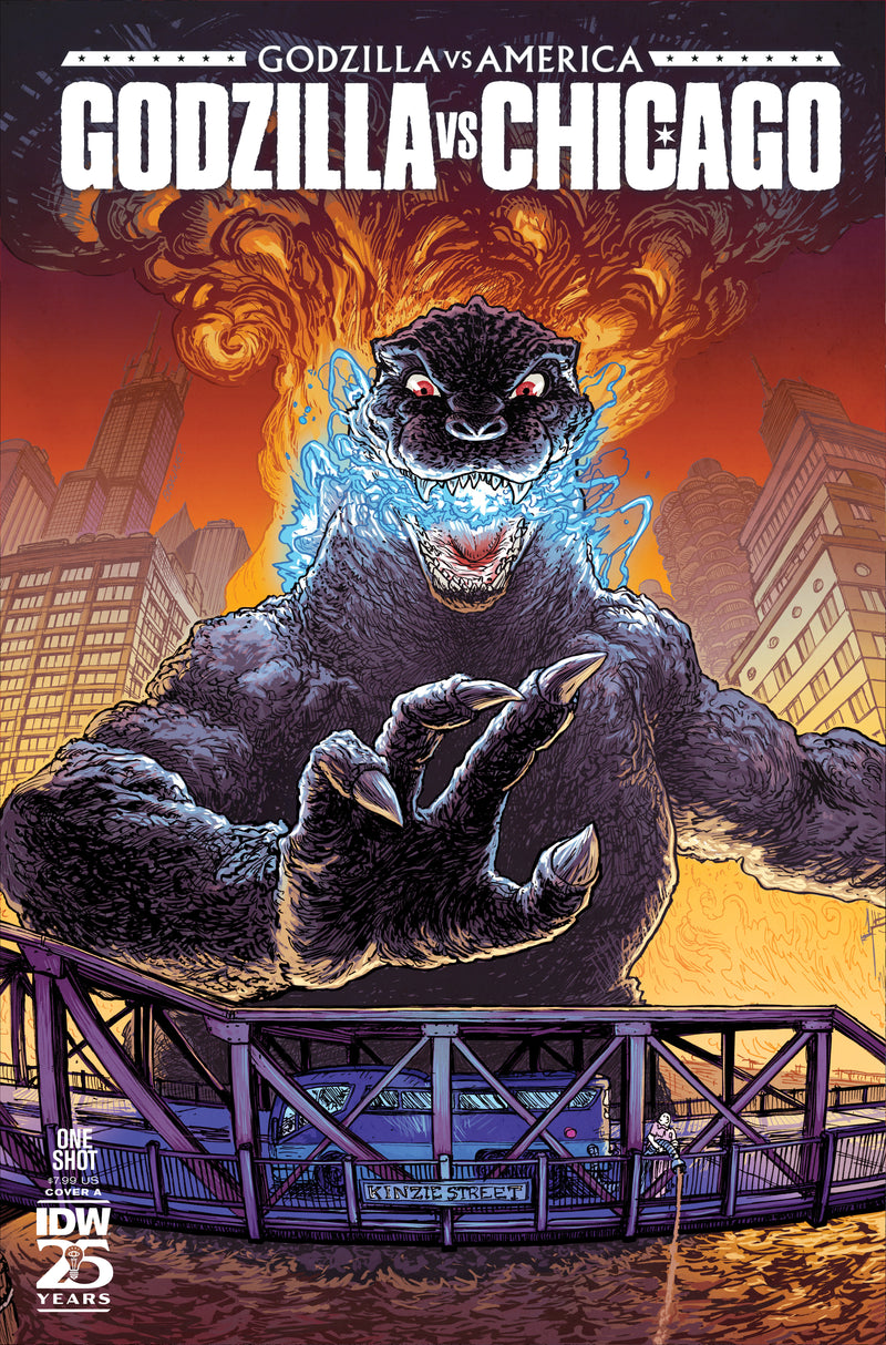 Godzilla Vs. America: Chicago Cover A (Browne)